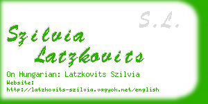 szilvia latzkovits business card